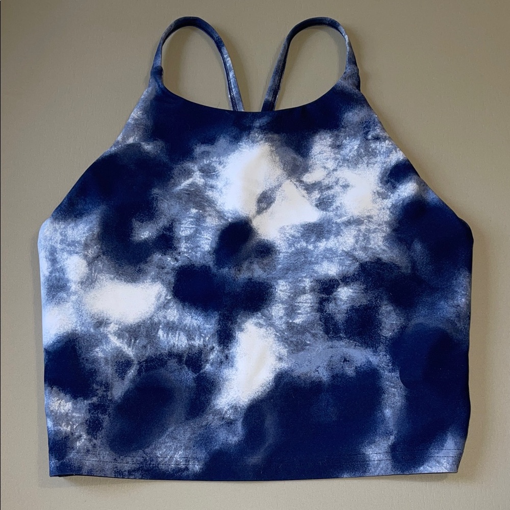 Old Navy Blue and White Tie-Dye Tank Top
